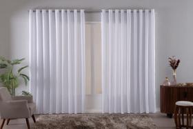 Cortina Luxo Voil Branco 4,00X2,80 Com Forro Em Microfibra Cortina Luxo Voil Branco 4,00X2,80 Com Forro Em Microfibra