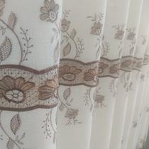 Cortina Luxuosa De Voil Linho Bordado Guipir Com Forro Microfibra 2,00x2,50