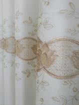 Cortina Luxuosa De Voil Linho Bordado Guipir Com Forro Microfibra 3,00x2,35