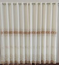 Cortina Luxuosa Linho Voil Voal Com Guipir Com Forro Microfibra Para Varão 4,00x2,30