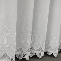 Cortina Luxuosa Voil Bordado Gripir Guipir Com Forro Sala 5,00x2,40