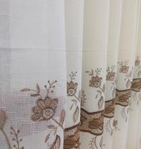 Cortina Luxuosa Voil Bordado Gripir Guipir Forro Sala 4,00x2,20 Luxo