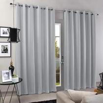 Cortina m&c carol 2,30 x 3,00 voil c/listras e forro - branco