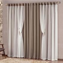 Cortina Mabelle Semi Blackout 3,00m X 2,50m - Avelã Cortina Mabelle Semi Blackout 3,00m X 2,50m - Avelã