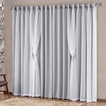 Cortina Mabelle Semi Blackout E Voil 2,00m X 1,70m Cinza