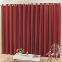 Cortina Madri para Trilho Comum Tecido Semi Blackout 2,00m x 1,70m Sala Quarto - Vermelho Cortina Madri para Trilho Comum Tecido Semi Blackout 2,00m x 1,70m Sala Quarto - Vermelho