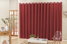 Cortina Madrid sala ou quarto 3,00x2,50 para varão simples 3m cor vermelha Cortina Madrid sala ou quarto 3,00x2,50 para varão simples 3m cor vermelha