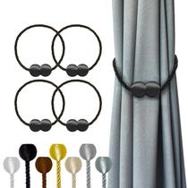 Cortina magnética Tiebacks Hion, pacote com 4 unidades, metal niquelado