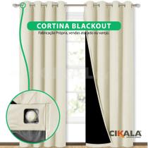 Cortina Maitê Blackout Areia 2.60x2.00 Metros Corta Luz