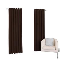 Cortina Marrom 300X250 Ilhós Cromado Sala Fabritex Enxovais Cortina Marrom 300X250 Ilhós Cromado Sala Fabritex Enxovais