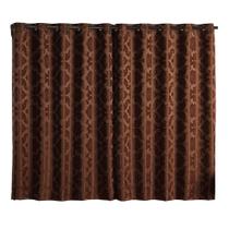 Cortina Marrom Jacquard 2.20 x 1.30 Estampado Para Varão