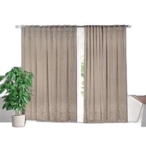 Cortina Marrom Renda Com Forro Sala Quarto 3,00Largx1,80 Alt Cortina Marrom Renda Com Forro Sala Quarto 3,00Largx1,80 Alt