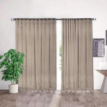 Cortina Marrom Renda Com Forro Sala Quarto 3,00Largx1,80 Alt Cortina Marrom Renda Com Forro Sala Quarto 3,00Largx1,80 Alt
