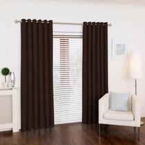 Cortina Marrom Sala Quarto 300X180 Para Varão - Fabritex
