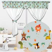 Cortina menino bebê 3,00 x 1,50m Estampas Safary Baby ou Fundo do Mar Cortina menino bebê 3,00 x 1,50m Estampas Safary Baby ou Fundo do Mar