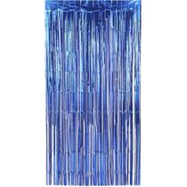 Cortina Metalizada Azul 1X2M - Decoração Festiva