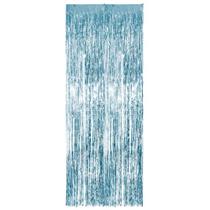 Cortina Metalizada Azul Claro 1x2 M Un Cortina Metalizada Azul Claro 1x2 M Un