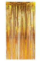Cortina Metalizada Decor 1x2Mt Dourado Make