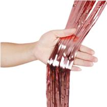 Cortina Metalizada Decoração Rosé Gold 100x200cm - 01 unid