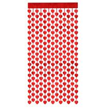 Cortina Metalizada Em Formato De Coração 100cm X 200cm