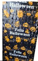 Cortina Metalizada Festa Decoração Halloween 2x1m- kit 2un