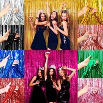 Cortina Metalizada Franja Metálica Para Decoração De Festa