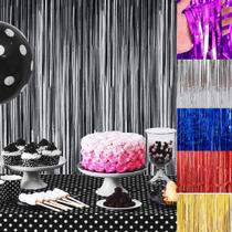 Cortina Metalizada Franja Painel Fitas Decoração festa linda