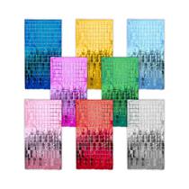 Cortina Metalizada Quadriculada Holográfica - 1x2m