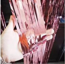 Cortina Metalizada Rosa Claro 1,90cm x 1,00cm - 2 Peças Cortina Metalizada Rosa Claro 1,90cm x 1,00cm - 2 Peças