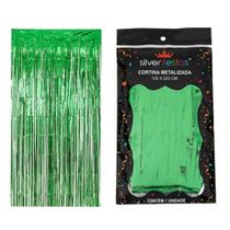 Cortina Metalizada Verde 100cm X 200cm Silver