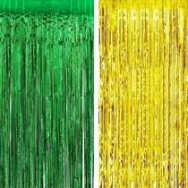 Cortina Metalizada Verde Dourada 30x3m Brasil Copa do Mundo Cortina Metalizada Verde Dourada 30x3m Brasil Copa do Mundo