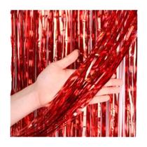 Cortina metalizada vermelha 100 x 200 cm Cortina metalizada vermelha 100 x 200 cm