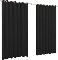 Cortina Microfibra 5,00X2,50 Preto Ilhós Cromado Quadrado. Cortina Microfibra 5,00X2,50 Preto Ilhós Cromado Quadrado.