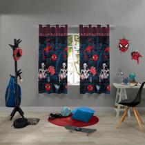 Cortina Microfibra C/iIhos Infantil Spider Man 1,50x1,80m