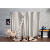 Cortina Microfibra com Linho 6,00x2,50 para Trilho Suíço Palha Ludatex