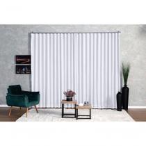 Cortina Microfibra Com Voil 6,00x2,80 Para Trilho Suíço branco Cortina Microfibra Com Voil 6,00x2,80 Para Trilho Suíço branco