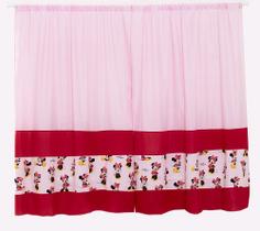 Cortina Microfibra Minnie Rosa 2 x 1,7m Quarto Infantil Menina