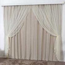 Cortina Mirage 2 Mts Sala Blackout Voal Trilho Suisso Bege
