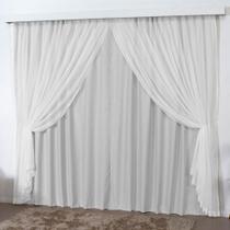 Cortina Mirage 3 Mts Sala Quarto Blackout Voal Trilho Comum - Gelo - 100% Poliéster Cortina Mirage 3 Mts Sala Quarto Blackout Voal Trilho Comum - Gelo - 100% Poliéster