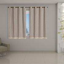 Cortina Model M10 Blackout Com Voil Xadrez 2,00cm X 1,40cm