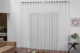 Cortina Modelo Transparente Cor Gelo Com Ilhós 4 Metros