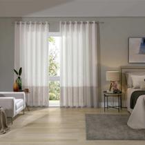 Cortina Mônaco 2,50m de Altura para 50m a 3,00m Duplex com Forro e Barra Marfim/Areia - Bella Janela Cortina Mônaco 2,50m de Altura para 50m a 3,00m Duplex com Forro e Barra Marfim/Areia - Bella Janela