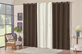 Cortina Monet Para Janela de Sala Ou Quarto P/ Varão Simples 2 Metros Marrom