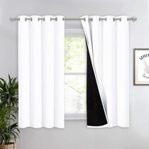 Cortina NICETOWN 100% Blackout, 137 cm de comprimento, térmica, branca
