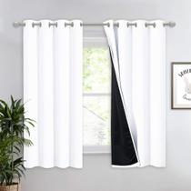 Cortina NICETOWN branca 100% revestida de blackout 132x160cm 1 painel