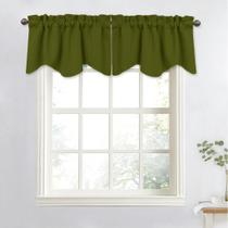 Cortina NICETOWN RV Scalloped Valance 132x46 cm verde oliva