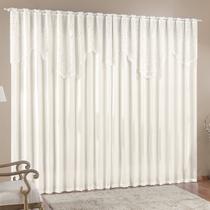 Cortina Nicole 3 Metros Palha Tecido Microfibra Com Renda Floral Sala Quarto Cortina Nicole 3 Metros Palha Tecido Microfibra Com Renda Floral Sala Quarto