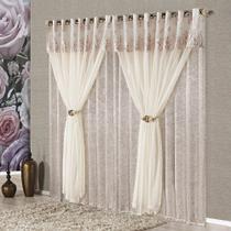 Cortina Nobreza Luxo para Varão Tecido Seda Amassada e Voal 2,00 x 1,70 Metros - Rosê Cortina Nobreza Luxo para Varão Tecido Seda Amassada e Voal 2,00 x 1,70 Metros - Rosê