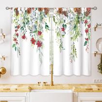 Cortina Oolygoo Eucalyptus Leaf Floral Kitchen 70x99 cm