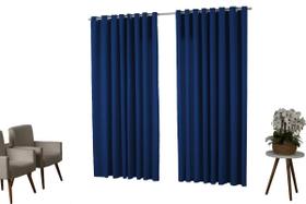 Cortina Oxford 3,00X2,50 Sala Quarto Porta Azul Royal